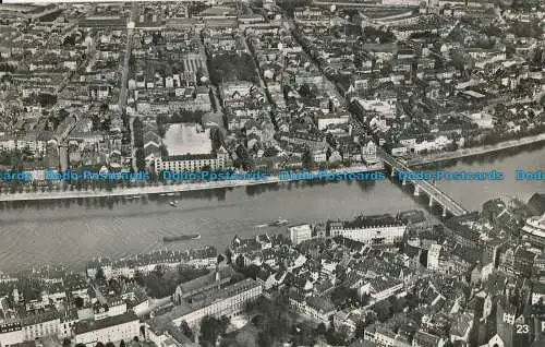 R016949 Basel. Mittlere Rheinbrücke u. Zentrum Kleinbasel. Gebr. Frey. RP