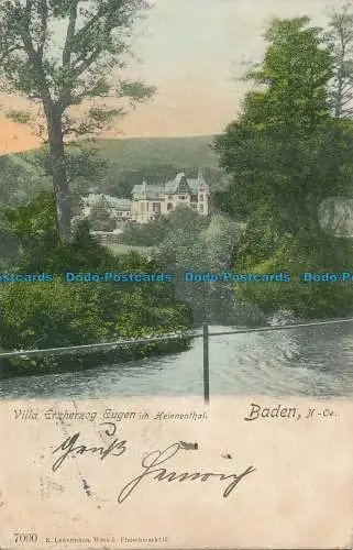 R018209 Villa Erzherzog Eugen im Helenenthal. Baden. N. Oe. K. Ledermann. Nr 700