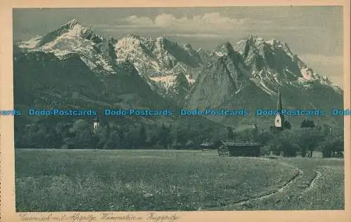 R018358 Garmisch mit Alpspitze Hollentalferner Waxenstein und Zugspitze. H. Birk