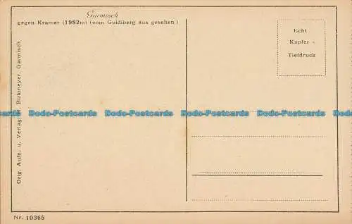 R018360 Garmisch gegen Kramer. H. Birkmeyer. Nr 10365