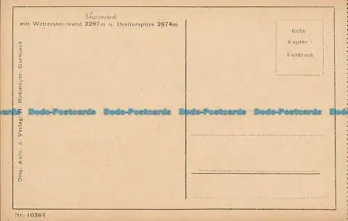 R018361 Garmisch mit Dreitorspitze. H. Birkmeyer. Nr 10364