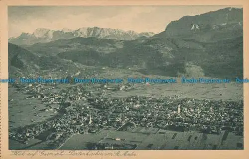 R018363 Blick auf Garmisch Partenkirchen vom St. Martin. H. Birkmeyer. Nr 10298