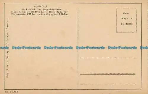 R018364 Garmisch mit Loisach. H. Birkmeyer. Nr 10363