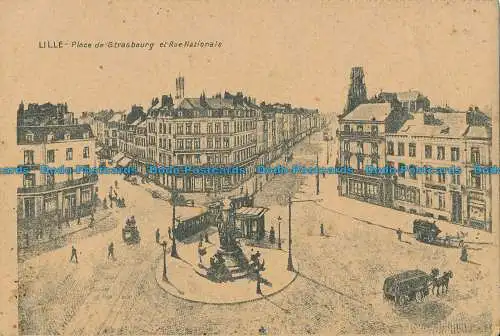 R018508 Lille. Place de Strasbourg et Rue Nationale