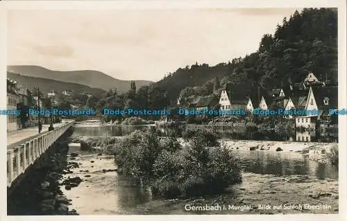 R019237 Gernsbach i. Murgtal. Blick auf Schloss Eberstein. Gebr. Metz. RP