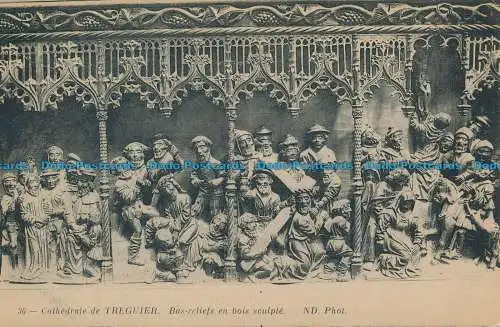 R018612 Cathedrale de Treguier. Basreliefs en Bois Sculpte. ND. Nr 3