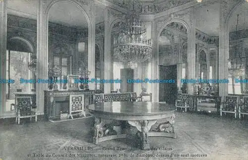 R018677 Versailles. Grand Trianon. Salon des Glaces et Table du Conseil des Mini