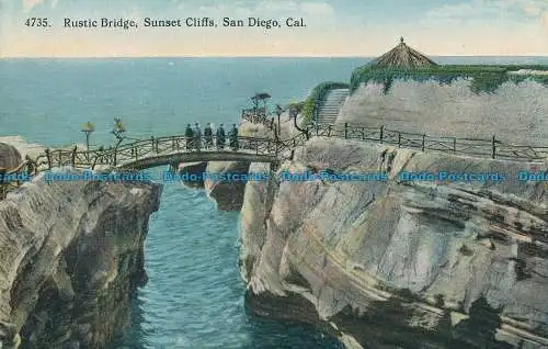 R020611 Rustikale Brücke. Sunset Cliffs. San Diego. Cal. H. L. Christiance