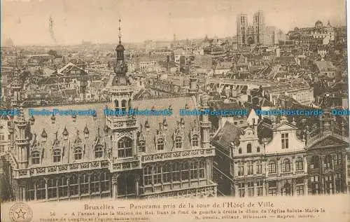 R018756 Bruxelles. Panorama pris de la Tour de l Hotel de Ville. E. Desaix. 1923