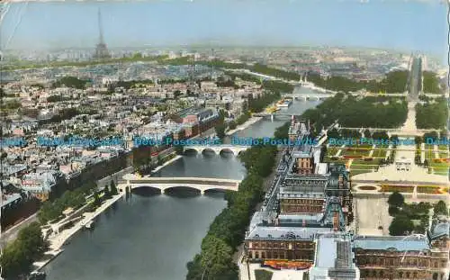 R019487 En Avion sur Paris. Eine Gauche la Tour Eiffel. Leconte. 1963