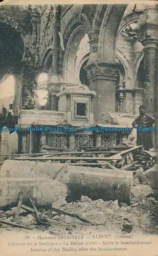 R020718 Guerre 1914 bis 1918. Albert. Innenraum der Basilika nach dem Bombard