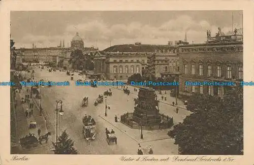 R020040 Berlin. Unter d. Linden mit Denkmal Friedrichs d. Gr. Rembrandt. Nr 89