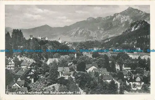 R020076 Füssen Bad Faulenbach mit Branderschrofen. Franz Milz. 1960