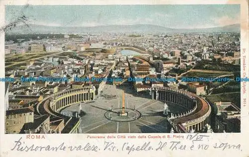 R020151 Roma. Panorama della Citta visto dalla Cupola di S. Pietro. Trenkler. 19