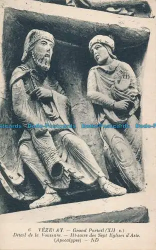 R020164 Vezelay. Grand Portail. Detail de la Voussure. Levy et Neurdein Reunis