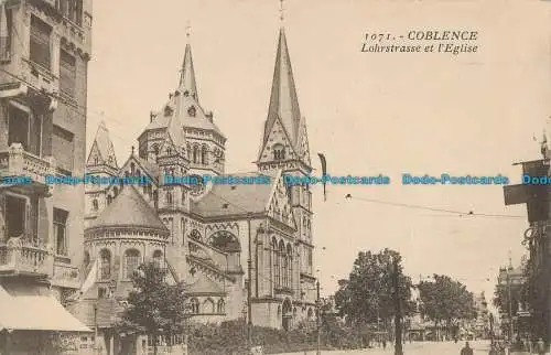 R020179 Coblence. Lohrstrasse et l Eglise. Daniel Delboy. Nr 1071
