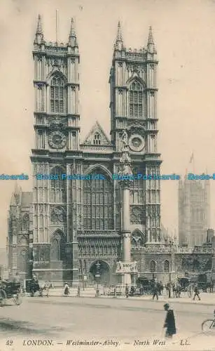 R021919 London. Westminster Abbey. Nordwesten. LL. Nr 42. 1908