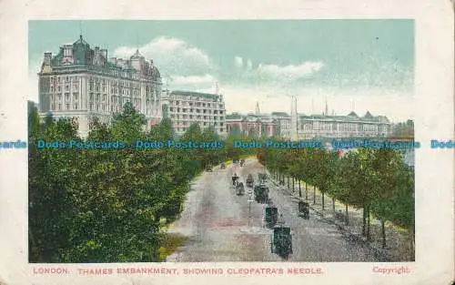 R021971 London. Themse-Damm mit Kleopatras-Nadel. 1904