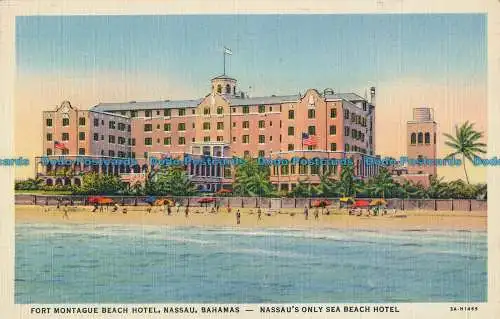 R023148 Fort Montague Beach Hotel. Nassau Bahamas. Nassaus Only Sea Beach Hotel.