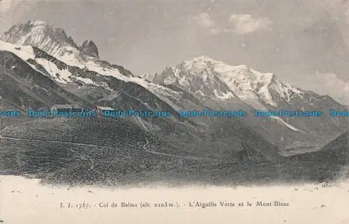 R021287 Col de Balme. L Aiguille Verte et le Mont Blanc. Jullien Freres. Nr 1757