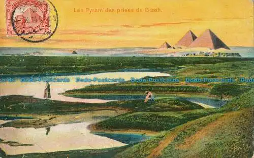 R021336 Les Pyramides prises de Gizeh. 1914