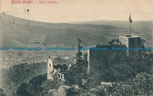 R023337 Baden Baden. Altes Schloss. Stengel. 1909