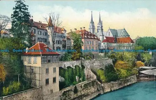 R021380 Basel. Münster mit Deutschrittergarten. Fehlmann