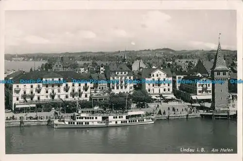 R023410 Lindau i. B. Am Hafen. Schoning. 1950