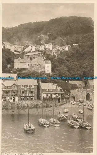 R023420 Clovelly vom Kai. G. S. Reilly. Majestätische