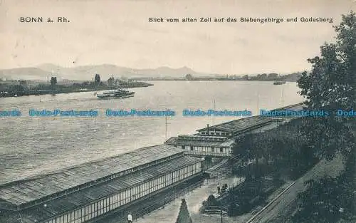 R023432 Bonn a.Rh. Blick vom Alten Zoll auf das Siebengebirge und Godesberg. 19