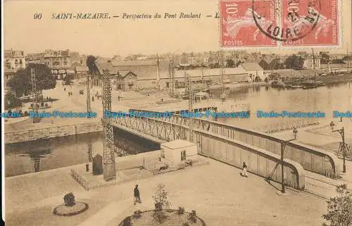 R021455 Saint Nazaire. Perspective du Pont Roulant. Levy Fils. Nr 90. 1921