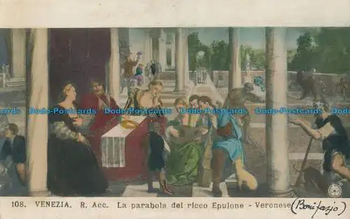 R023687 Venezia. R. Acc. La Parabel del Ricco Epulone. Veronese. Diffida