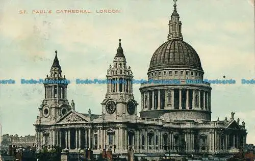 R022570 St. Pauls Cathedral. London. Valentinstag. Farbton. 1927