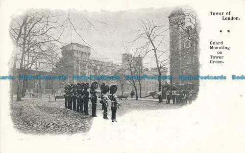 R022574 Tower of London. Schutzgittermontage auf Turmgrün. Sturm und Polden