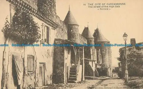 R023917 The Cite of Carcassonne. Hinweis zur Straße der hohen Listen. Michel Jor