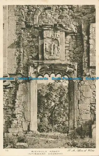 R022800 Rievaulx Abbey. Krankenstationstür. H. M. Office of Works. John Swain