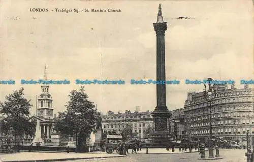 R041495 London. Trafalgar Square. St. Martinskirche. 1911