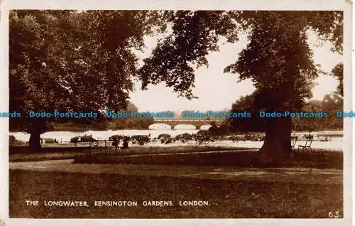 R041685 The Longwater. Kensington Gardens. London. RP. 1932