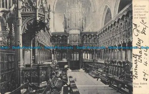 R041976 Manchester Cathedral. Innenansicht von Chor und Orgel. Rebe Serie 70