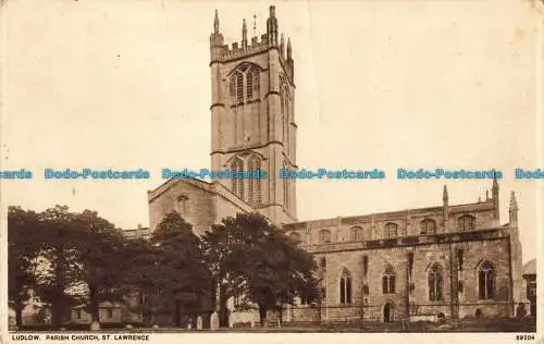 R042068 Ludlow. Pfarrkirche. St. Laurentius. Photochrom. Nr 69204. 1953