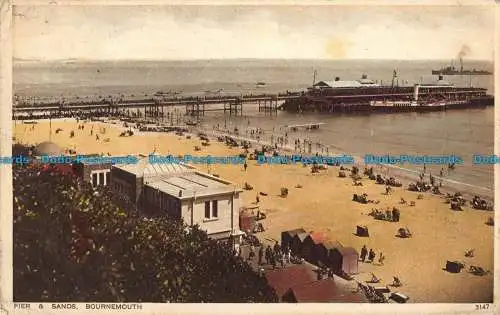 R042143 Pier und Sand. Bournemouth. Nahe. Nr 3147