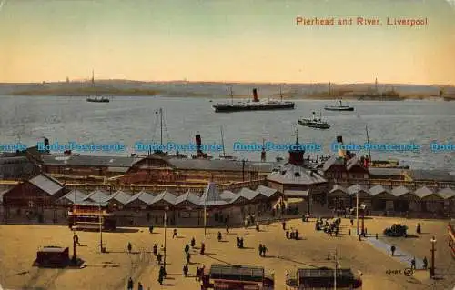 R042349 Pierhead und River. Liverpool. Valentine