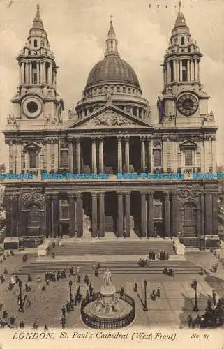 R042431 London. St. Pauls Cathedral. Westfront. Nr 81. 1935