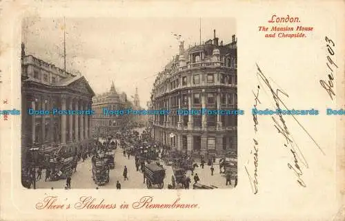 R043116 London. The Mansion House und Cheapside. Hartmann. 1903