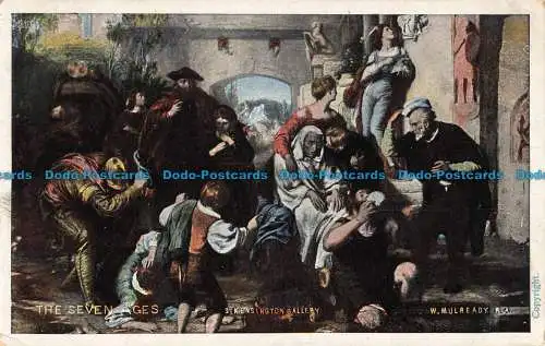 R042807 Postkarte. Die sieben Zeitalter. S. Kensington Gallery. W. Mulready. 1906