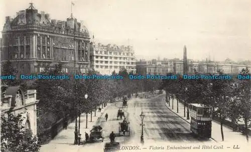 R043291 London. Victoria Embankment und Hotel Cecil. LL