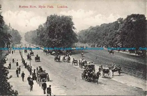 R043339 Rotten Row. Hyde Park. London. 1908