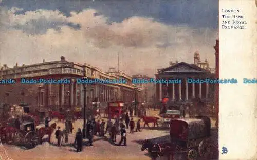 R043357 London. Die Bank und Royal Exchange. stecken. Oilette. 1907