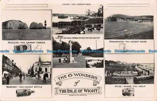 R043920 Die 6 Wunder der Isle of Wight. Mehrfachansicht. Nahe. RP. 1947