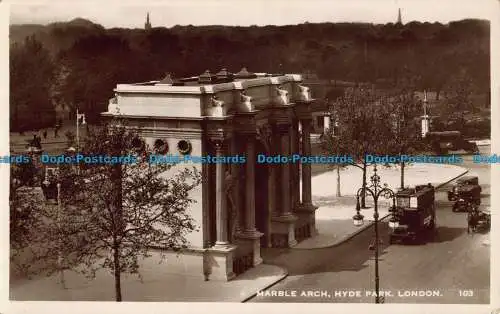 R043949 Marmorbogen. Hyde Park. London. Excel. RP. 1935